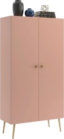 Różowa Szafa Z Półkami W Stylu Skandynawskim E0-T85