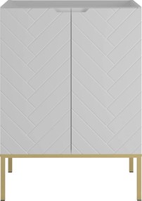 Szafka pod umywalkę wpuszczaną Aspen 09, biały mat/złoty, 60 cm