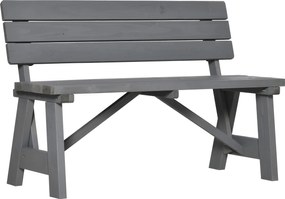 Outsunny 2-osobowa Ławka Ogrodowa z Drewna, Odporna na Warunki Pogodowe, z Oparciem 116 x 56 x 80 cm, Szara
