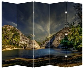 Parawan - Krajobraz z jeziorem (210x170 cm)