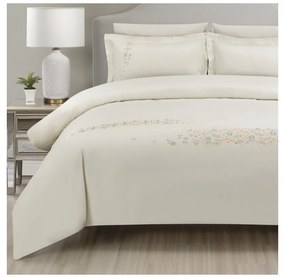Kremowa pościel dwuosobowa z satyny bawełnianej z prześcieradłem/6-częściowa 240x220 cm Maison Bloom – Mila Home Luxury