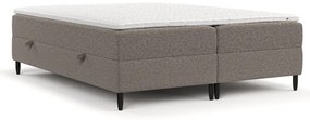 Brązowe łóżko boxspring ze schowkiem 200x200 cm Malte – Maison de Rêve
