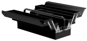 DURHAND Skrzynka na Narzędzia, 3 Poziomy, Stal, 56 x 20 x 41 cm, Czarny