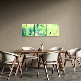 Obraz - Szczegół łąki (z zegarem) (90x30 cm)