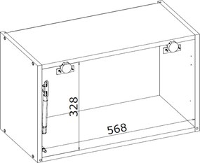 Kuchenna szafka modułowa wisząca okapowa BELLA GO-60/36 kaszmir mat