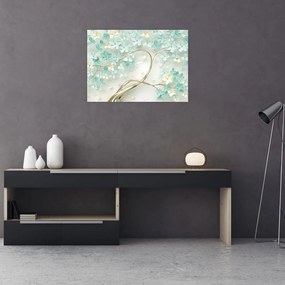 Obraz - Złote kwitnące drzewo (70x50 cm)