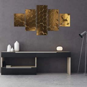 Obraz - Złote sześciokąty (125x70 cm)