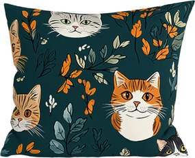 Bawełniana poszewka na poduszkę CATTAMI POLY 45x45 cm, ciemnozielony