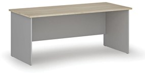 Biurko proste PRIMO GRAY, 1800 x 800 mm, szary/dąb naturalny