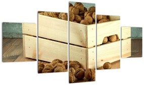 Obraz - Jesienna martwa natura z orzechami (125x70 cm)