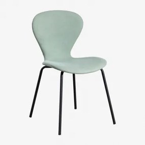 Zestaw 4 Tapicerowanych Krzesel Do Jadalni Uit Z Mozliwoscia Sztaplowania Celadón & Czarny - Sklum