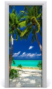 Naklejka na drzwi samoprzylepna Tropikalna plaża