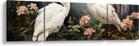 Obraz - Białe żurawie (170x50 cm)