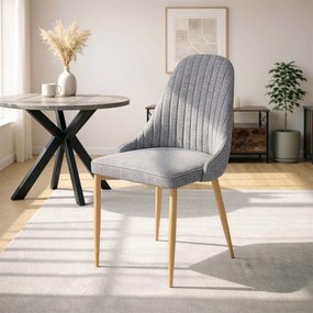 Krzesło Tapicerowane do Jadalni TORINO Szare Nowoczesne