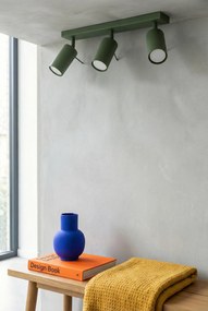 Zielona potrójna lampa sufitowa w loftowym stylu - M064 B6-L80