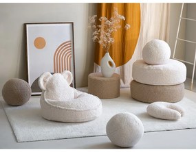 Kremowy dziecięcy worek do siedzenia z materiału bouclé Bear – Wigiwama