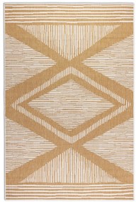 Dywan dwustronny zewnętrzny Gemini romby złoto-kremowy 80 cm x 150 cm