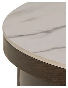 Beżowo-ciemnobrązowy okrągły stolik z ceramicznym blatem ø 90 cm Southampton – Actona
