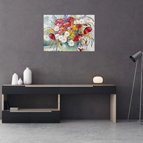 Obraz wazonu z dzikimi kwiatami (70x50 cm)