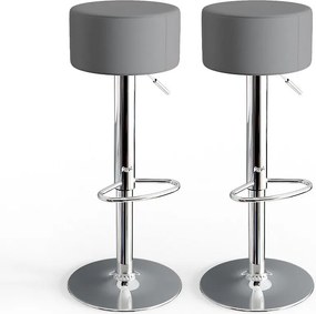 Stołek barowy zestaw 2 szary 33x33x92