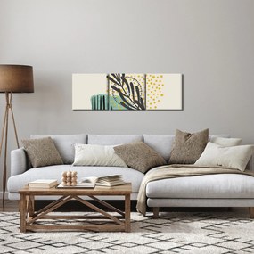 Obraz - Arkusze abstrakcyjne N⁰3 (z zegarem) (90x30 cm)