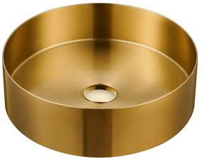 Okrągła umywalka ze stali nierdzewnej w kolorze złota ø 38 cm Aurum – Sapho