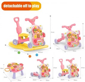 Woopie baby chodzik 5w1 multifunkcyjny różowy 1+