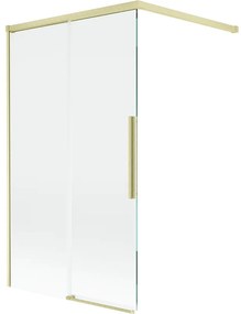 Mexen Rox parawan nawannowy 2-skrzydłowy rozsuwany 100 x 150 cm, transparent, złoty szczotkowany - 8C9-100-003-55-00