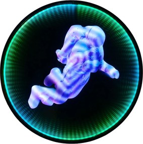 Czarna dekoracja świetlna ścienna do kontaktu ø 60 cm Duke – Reality