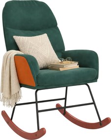 Ciemnozielony bujany fotel do salonu K9-F55