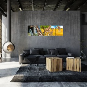 Obraz - Rodzina żyraf (170x50 cm)