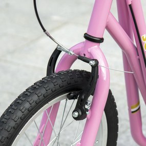 HOMCOM Hulajnoga dla dzieci 16/12 cali dzieci hulajnoga miejska roller regulowana różowa