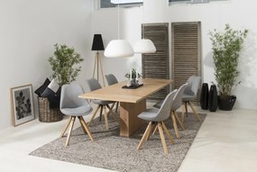 Tapicerowane krzesło do jadalni na drewnianych nogach Dima light grey