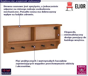 Wieszak ścienny drewno akacjowe L3-C70