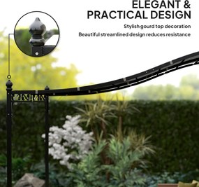 Outsunny 2,5 x 3 m Pergola, montowana na ścianie, odporna na wodę, metalowa konstrukcja, otwory odpływowe, zacienienie, ciemnoszary