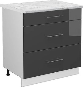 Szafka dolna do kuchni antracyt wysoki połysk 80x60x82 fame-line