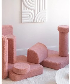 Różowa sofa dla dzieci z materiału bouclé 132 cm Settee – Wigiwama