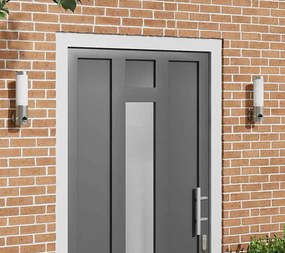 Srebrny zestaw kinkietów zewnętrznych F023-OlvanoK8-W80