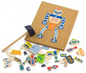 Drewniana przybijanka roboty 45 elementów viga toys