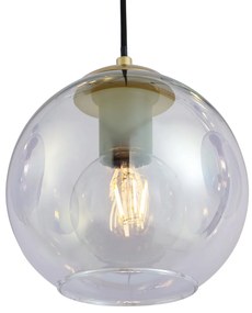 Lampa wisząca Art Deco złota z tęczowym szkłem 7-punktowa - Sandra ArtDeco Oswietlenie wewnetrzne