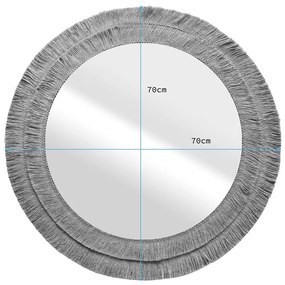 Lustro okrągłe ROTI z ramą z juty