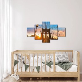 Obraz - Brooklyn Bridge, Manhattan, New York (125x70 cm)