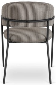 Krzesło Tapicerowane TINKA Szare Sztruksowe Nowoczesne Loft
