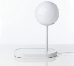 Biała lampa stołowa LED (wysokość 33 cm) Pogo – Tomasucci