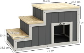PawHut Schody dla psa 2 w 1 Design Wielofunkcyjne schody i rampa Naturalny szary | Aosom PL