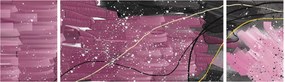 Obraz - Różowo - czarna abstrakcja (170x50 cm)