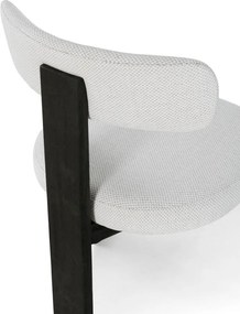 Czarne/jasnoszare tapicerowane krzesła zestaw 2 szt. Nadia – MOME