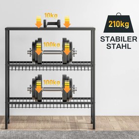 HOMCOM Regał magazynowy, regulowana wysokość, solidna metalowa konstrukcja, design oszczędzający miejsce, udźwig 210 kg, czarny