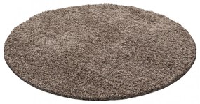Dywan shaggy jednokolorowy cappuccino koło 200 cm x 200 cm