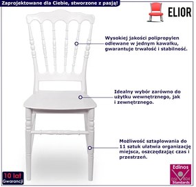 Białe krzesło sztaplowane chiavari C7-B63